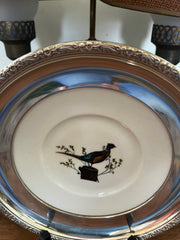 Pheasant Plate With Sterling Rim