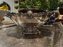 Engraved Silverplate Footed Bowl