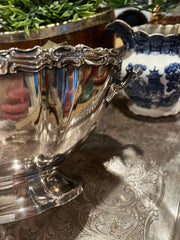 Engraved Silverplate Footed Bowl