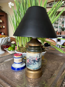 Equestrian Themed Florentine Lamp