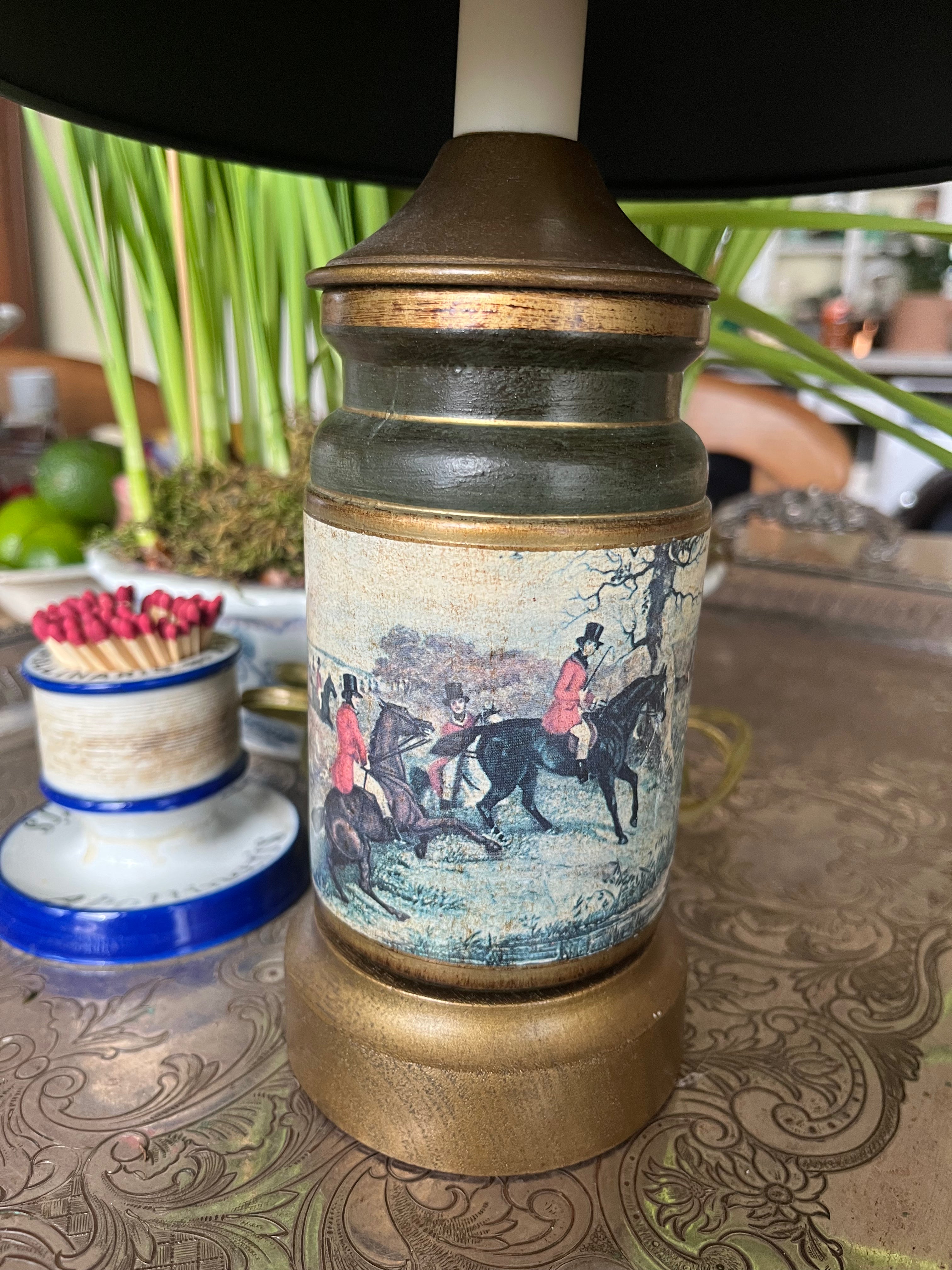 Equestrian Themed Florentine Lamp