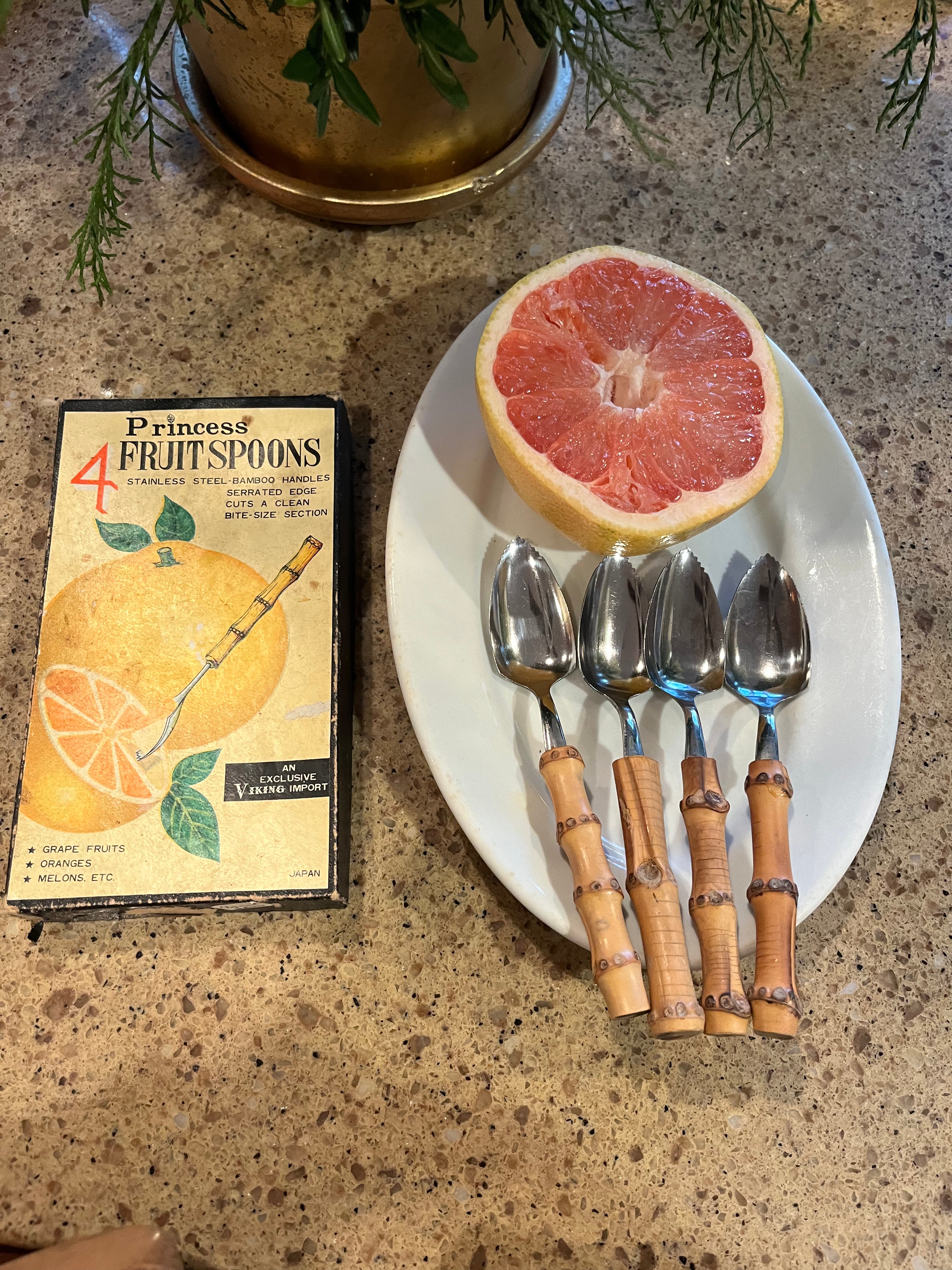 Vintage Bamboo Citrus Spoons