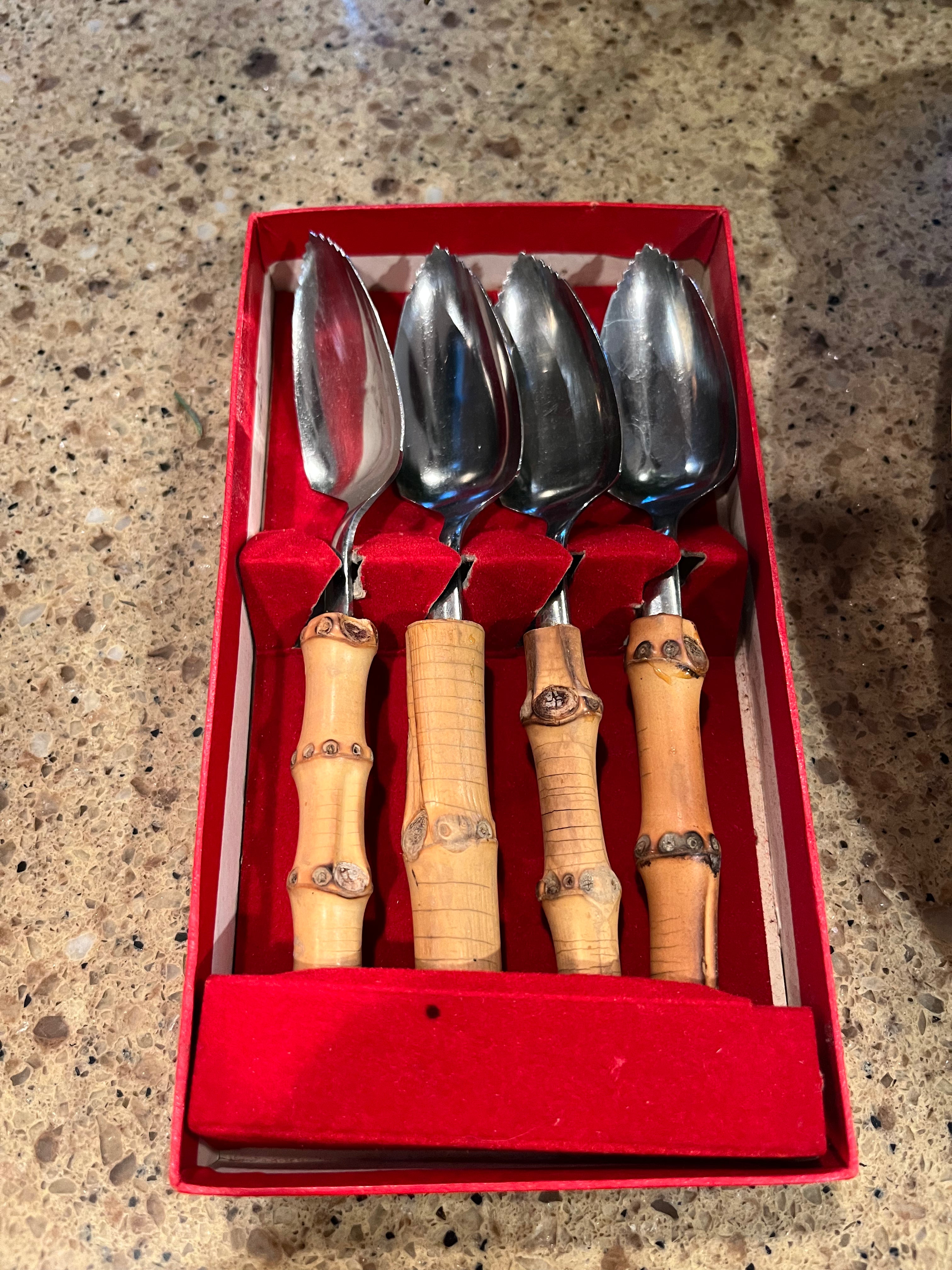 Vintage Bamboo Citrus Spoons