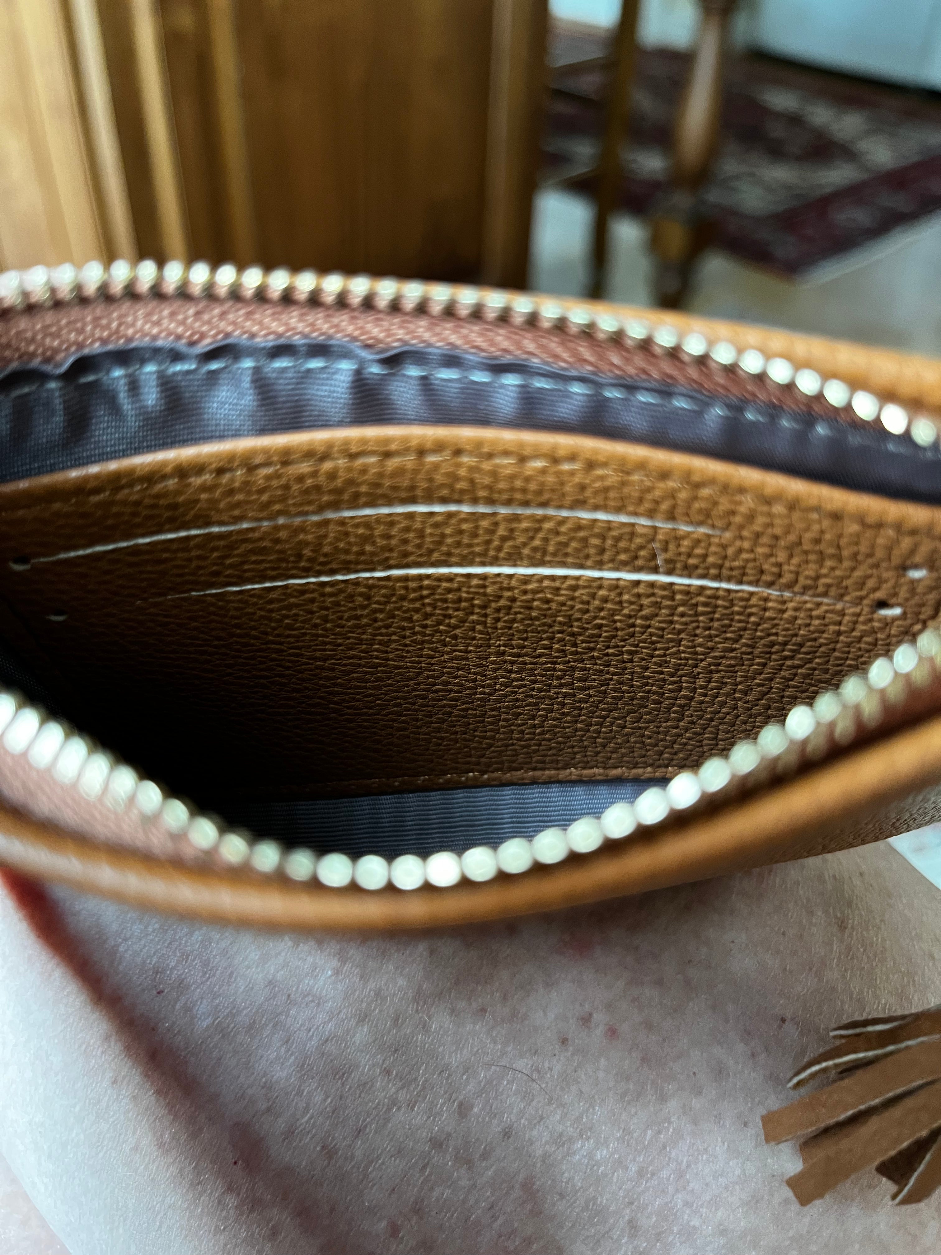 Leather Wallet with Bamboo Tassel