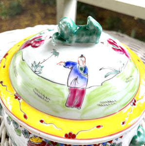 Chinoiserie “Happy Family” Rice Jar