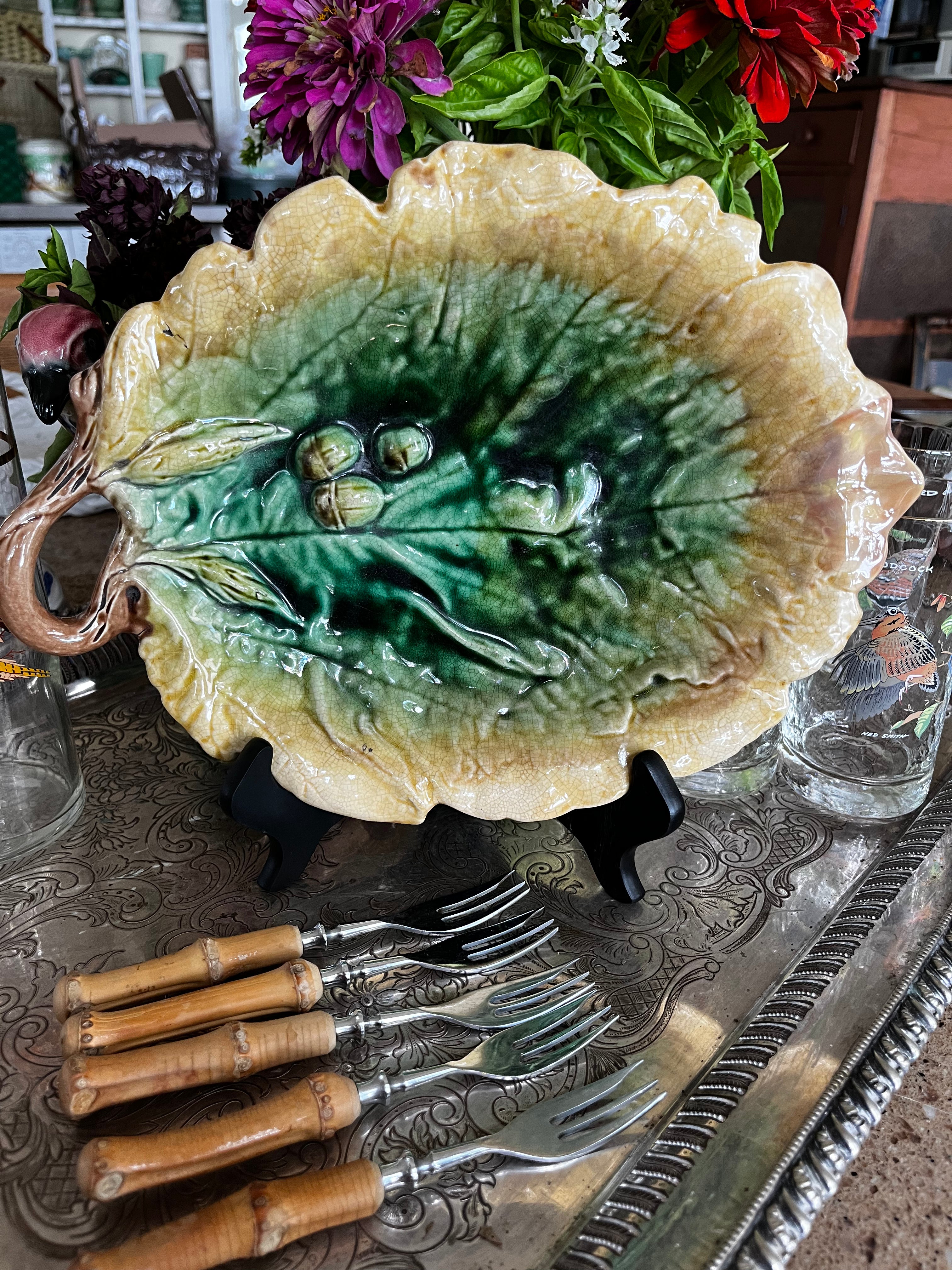 Majolica Acorn Platter