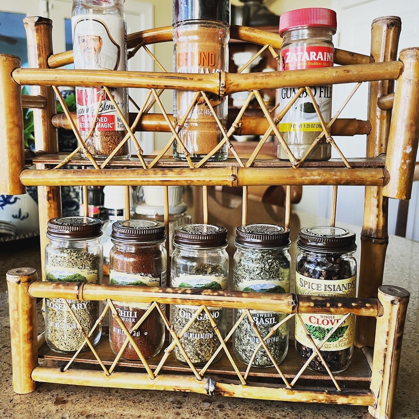 Burnt Bamboo 2 Tier Shelf