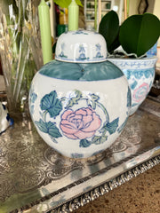 1980s Vintage Pastel Ginger Jar