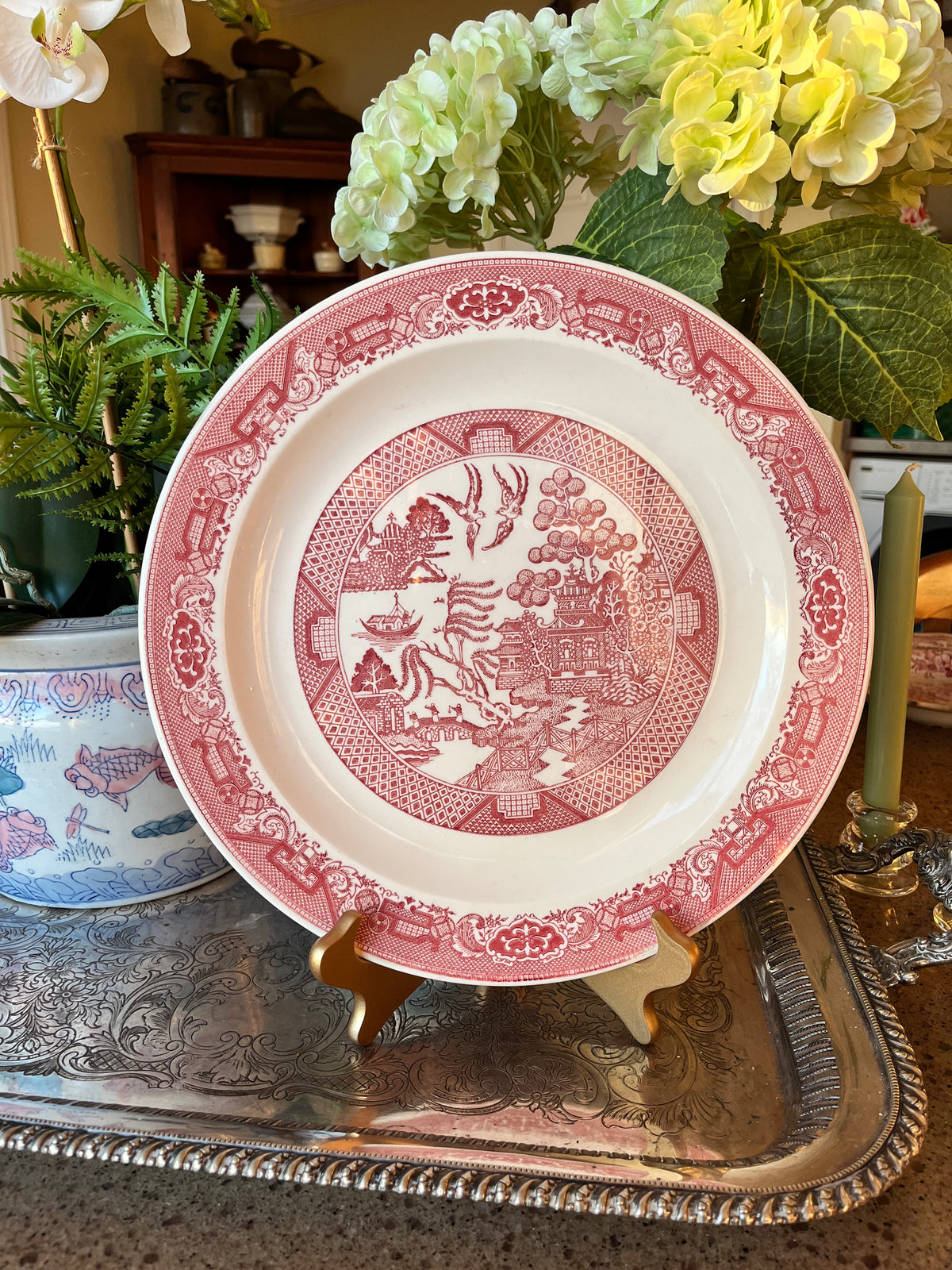 Large Pink Willow Platter